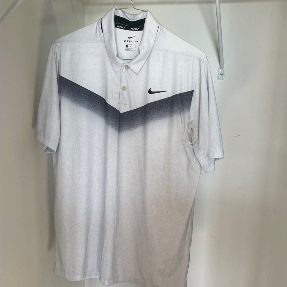 Nike Men's Gradient White and Gray Polo